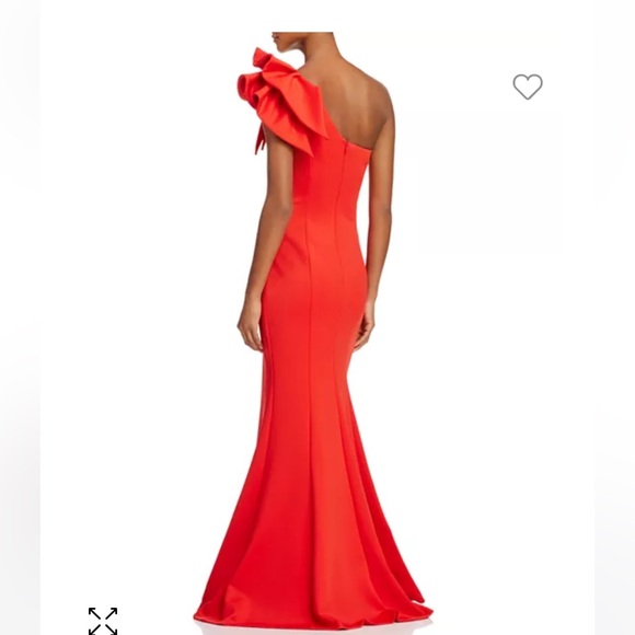 AQUA One-Shoulder Ruffle Formal Gown - Picture 3 of 11